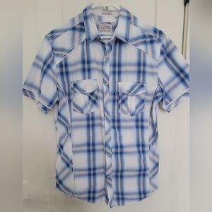 7 Diamonds Blue and White Checkered Shirt